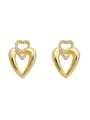 thumb Brass Cubic Zirconia Hollow Heart Vintage Drop Trend Korean Fashion Earring 0