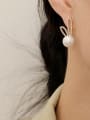 thumb Brass Imitation Pearl Irregular Bohemia Rabbit ears  Stud Trend Korean Fashion Earring 1