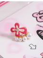 thumb Brass Imitation Pearl Flower Cute Stud Earring 2