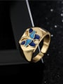 thumb Brass Enamel Butterfly Vintage Band Ring 1