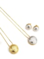 thumb Brass Vintage Round ball Earring and Necklace Set 0