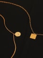 thumb Brass Cubic Zirconia Letter Vintage Geometric Pendant Necklace 3