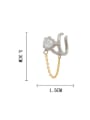 thumb Brass Cubic Zirconia Tassel Trend Clip Earring 3