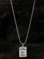 thumb Titanium Steel Message Hip Hop Beaded  Chain Necklace 1