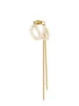 thumb Brass Freshwater Pearl Tassel Minimalist Drop Trend Korean Fashion Earring 0