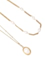 thumb Brass Imitation Pearl Geometric Vintage Necklace 3