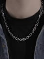 thumb Brass Geometric Hip Hop  Hollow Chain Necklace 1