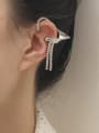 thumb Brass Cubic Zirconia Tassel Hip Hop Clip Earring 1