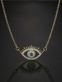 thumb Brass Cubic Zirconia Enamel Vintage Evil Eye  Pendant Necklace 1