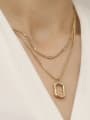 thumb Brass Vintage  Hollow  Geometric Pendant Trend Korean Fashion Necklace 1