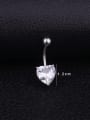 thumb Stainless steel Cubic Zirconia Heart Minimalist Belly Rings & Belly Bars 3