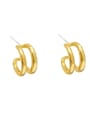 thumb Brass Smooth Geometric Minimalist Stud Trend Korean Fashion Earring 0