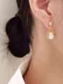 thumb Brass Cubic Zirconia Water Drop Minimalist Drop Earring 1