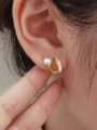 thumb Brass Shell Geometric Minimalist Huggie Earring 1