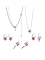 thumb Brass Enamel Hip Hop Star  Earring and Necklace Set 0