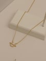 thumb Brass Cubic Zirconia Geometric Minimalist Trend Korean Fashion Necklace 3