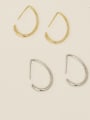 thumb Brass  smooth Geometric Minimalist Hook Trend Korean Fashion Earring 3