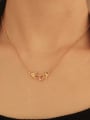 thumb Brass Cubic Zirconia Hand Of Gold Vintage Necklace 1