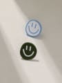 thumb Brass Enamel Smiley Minimalist Stud Earring 2