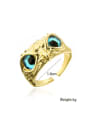 thumb Brass Cubic Zirconia Cute Owl Band Ring 4