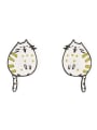 thumb Alloy Enamel Cat Cute Stud Earring 0