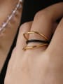 thumb Brass Geometric Vintage Stackable Ring 1