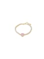 thumb Brass Cubic Zirconia Pink Heart Dainty Bracelet 0