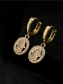 thumb Brass Cubic Zirconia Hand Of Gold Vintage Huggie Earring 1