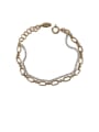 thumb Brass Geometric Vintage  Multilayer chain Strand Bracelet 1