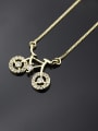 thumb Brass Cubic Zirconia  Minimalist Bike Pendant   Necklace 1