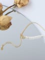 thumb Brass Freshwater Pearl Geometric Minimalist Lariat Necklace 1