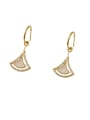 thumb Brass Shell Geometric Minimalist Hook Earring 0