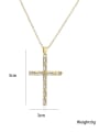 thumb Brass Cubic Zirconia Cross Ethnic Regligious Necklace 1