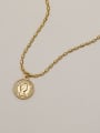 thumb Brass Geometric Vintage pendant Trend Korean Fashion Necklace 0