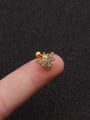 thumb Brass Cubic Zirconia Bee Cute Stud Earring 1