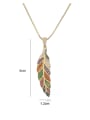 thumb Brass Cubic Zirconia Leaf Vintage Necklace 1