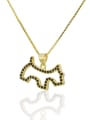 thumb Brass Rhinestone Dog Cute Necklace 3