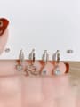 thumb Brass Cubic Zirconia  Vintage Heart Set Hook Earring 2