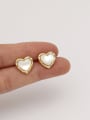 thumb Brass Shell Heart Minimalist Stud Trend Korean Fashion Earring 1