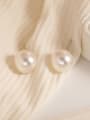thumb Brass Imitation Pearl Geometric Dainty Stud Earring 3