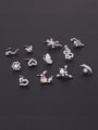 thumb Brass Cubic Zirconia Butterfly Cute Snake Moon  Nose Rings(Single Only One) 2