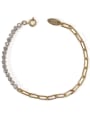 thumb Brass Cubic Zirconia Vintage  Asymmetry Geometric chain  Bracelet 3
