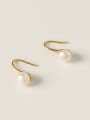 thumb Brass Imitation Pearl Geometric Minimalist Hook Trend Korean Fashion Earring 2
