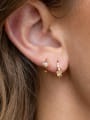 thumb Brass Opal Bear Cute Huggie Earring 1