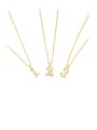 thumb Brass Cubic Zirconia Number Dainty Pendant Necklace 2