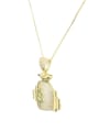 thumb Brass Cubic Zirconia  Dainty  Money bag pendant  Necklace 2