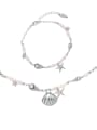 thumb Brass Cubic Zirconia Hip Hop Sea Star Bracelet and Necklace Set 2