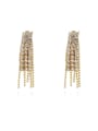 thumb Copper Cubic Zirconia Tassel Luxury Threader Trend Korean Fashion Earring 0