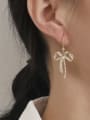 thumb Brass Cubic Zirconia Bowknot Minimalist Hook Earring 1