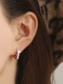 thumb Brass Cubic Zirconia Geometric Classic Huggie Earring 1